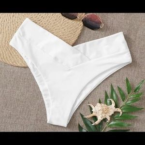 White high waisted bikini bottoms